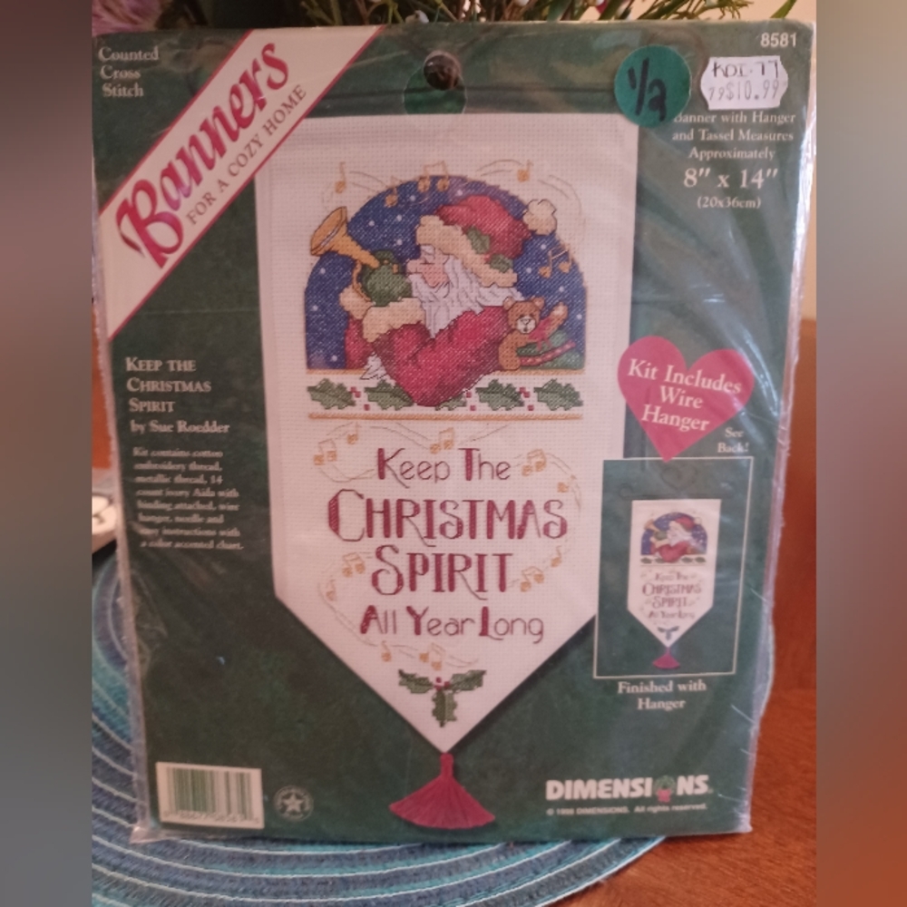 Dimensions Banners Cross Stitch Kit Keep The Christmas Spirit All Year Long
